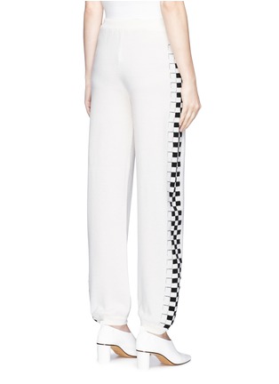 Back View - Click To Enlarge - STELLA MCCARTNEY - Chequerboard outseam knit jogging pants