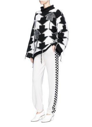Figure View - Click To Enlarge - STELLA MCCARTNEY - Chequerboard outseam knit jogging pants