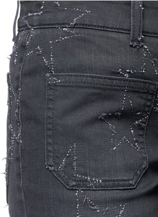 Detail View - Click To Enlarge - STELLA MCCARTNEY - Star perforated cropped flared denim pants
