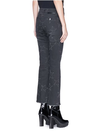 Back View - Click To Enlarge - STELLA MCCARTNEY - Star perforated cropped flared denim pants