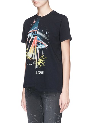 Front View - Click To Enlarge - STELLA MCCARTNEY - Asymmetric hem UFO print T-shirt
