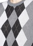 Detail View - Click To Enlarge - STELLA MCCARTNEY - Asymmetric argyle check jacquard sweater