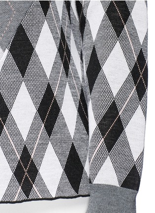 Detail View - Click To Enlarge - STELLA MCCARTNEY - Asymmetric argyle check jacquard sweater