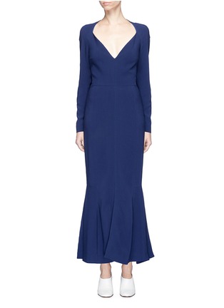 Main View - Click To Enlarge - STELLA MCCARTNEY - 'Trudy' cady maxi fishtail dress