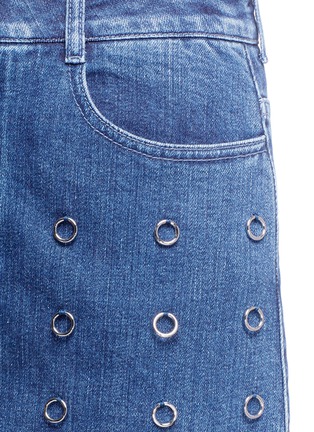 Detail View - Click To Enlarge - STELLA MCCARTNEY - Ring embellished denim skirt