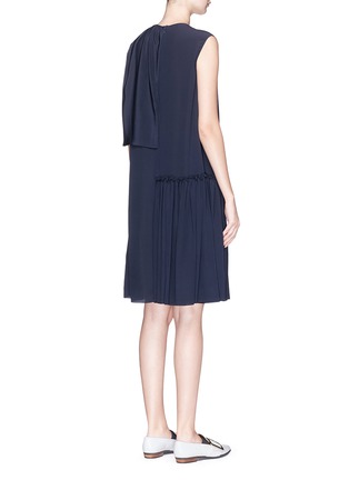 Back View - Click To Enlarge - STELLA MCCARTNEY - 'Emmanuelle' sleeve overlay silk crepe dress