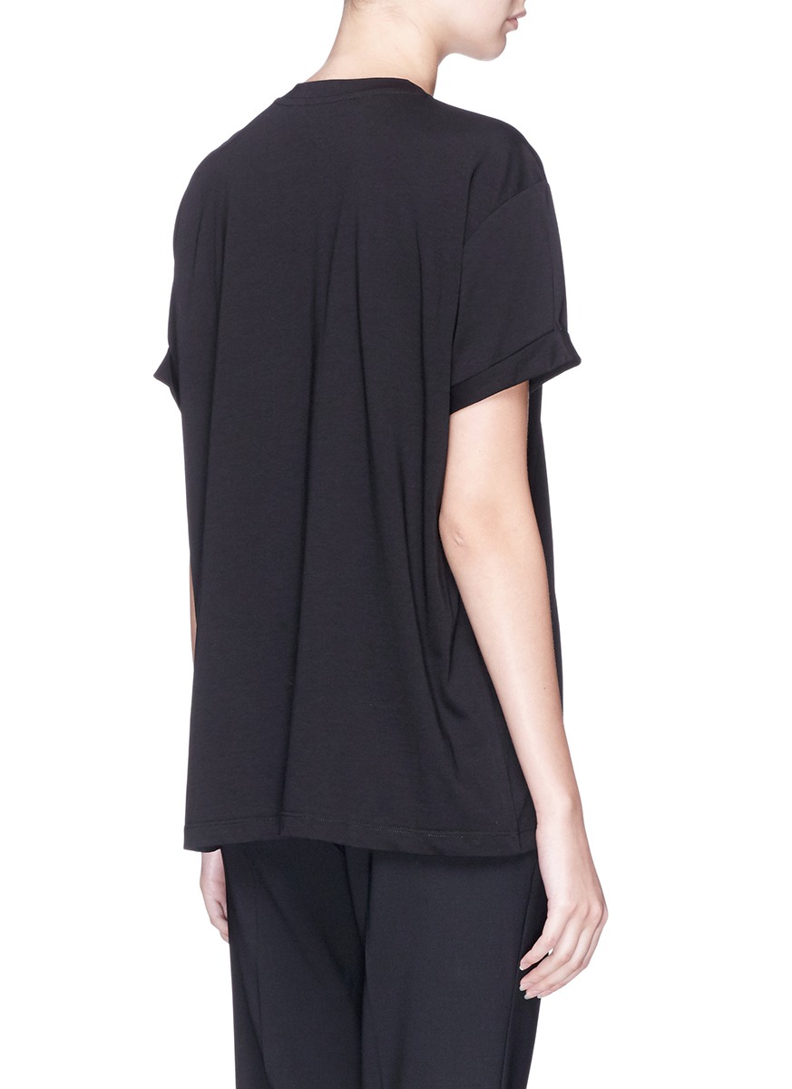 STELLA MCCARTNEY Star Embroidered T-Shirt in Black | ModeSens