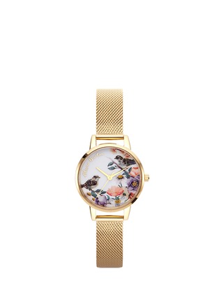 Main View - Click To Enlarge - OLIVIA BURTON  - 'English Garden' print mesh bracelet 30mm watch