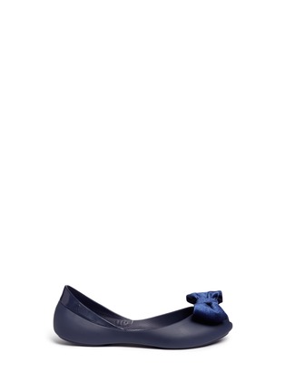 Main View - Click To Enlarge - MELISSA - 'Queen IV' velvet bow PVC kids ballerina flats