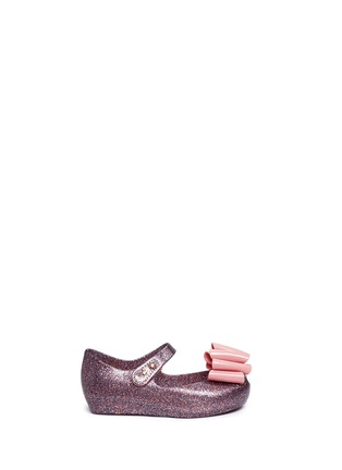 Main View - Click To Enlarge - MELISSA - 'Ultragirl Sweet III' 3D bow glitter PVC toddler flats
