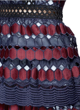 Detail View - Click To Enlarge - SELF-PORTRAIT - Hexagon guipure lace mini dress
