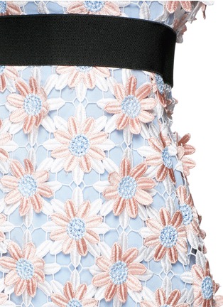 Detail View - Click To Enlarge - SELF-PORTRAIT - 3D floral lace off-shoulder midi dress
