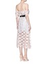 Back View - Click To Enlarge - SELF-PORTRAIT - 3D floral lace off-shoulder midi dress