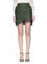Main View - Click To Enlarge - SELF-PORTRAIT - Asymmetric button lace underlay broderie anglaise mini skirt