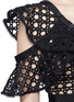 Detail View - Click To Enlarge - SELF-PORTRAIT - Guipure lace frill one-shoulder mini dress