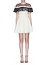 Main View - Click To Enlarge - SELF-PORTRAIT - 'Hudson' lace yoke poplin mini dress