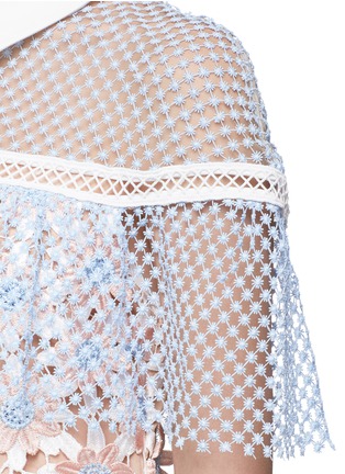 Detail View - Click To Enlarge - SELF-PORTRAIT - 3D floral lace cape mini dress