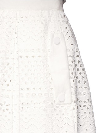 Detail View - Click To Enlarge - SELF-PORTRAIT - Mesh lace broderie anglaise pleated dress