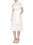Figure View - Click To Enlarge - SELF-PORTRAIT - Mesh lace broderie anglaise pleated dress
