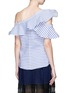 Back View - Click To Enlarge - SELF-PORTRAIT - Asymmetric frill stripe one-shoulder top