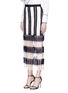 Front View - Click To Enlarge - SELF-PORTRAIT - Stripe crochet midi skirt