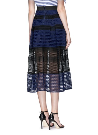 Back View - Click To Enlarge - SELF-PORTRAIT - Crosshatch pleated mix lace skirt