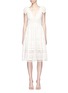 Main View - Click To Enlarge - SELF-PORTRAIT - Tie shoulder embroidered midi dress