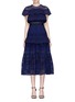 Main View - Click To Enlarge - SELF-PORTRAIT - Tiered frill broderie anglaise midi dress