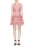 Main View - Click To Enlarge - SELF-PORTRAIT - Crosshatch frill guipure lace mini dress