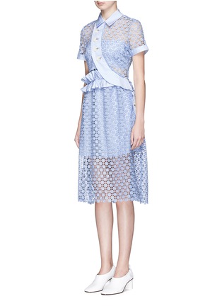 Figure View - Click To Enlarge - SELF-PORTRAIT - Ruffle daisy lace midi dress
