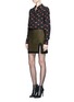 Figure View - Click To Enlarge - SAINT LAURENT - Split hem cotton twill mini skirt