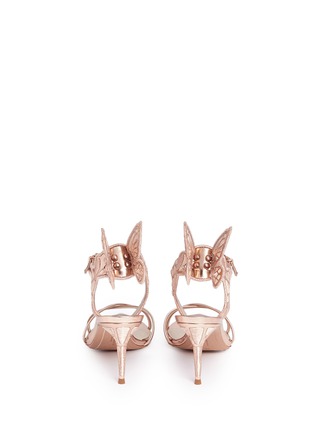 Back View - Click To Enlarge - SOPHIA WEBSTER - 'Chiara' butterfly embroidered mirror leather sandals