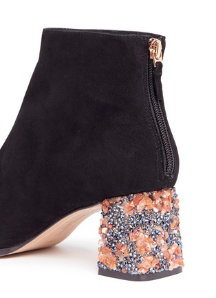 Detail View - Click To Enlarge - SOPHIA WEBSTER - 'Stella' crystal heel kid suede ankle boots