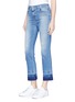 Front View - Click To Enlarge - CLOSED - 'Rose' let-out cuff cropped jeans