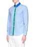 Front View - Click To Enlarge - COMME DES GARÇONS SHIRT - Colourblock hopsack shirt