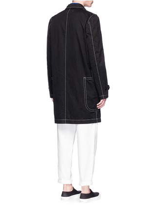 Back View - Click To Enlarge - COMME DES GARÇONS SHIRT - Contrast stitching twill coat