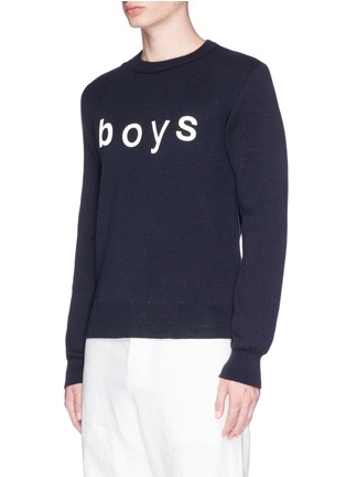 Front View - Click To Enlarge - COMME DES GARÇONS SHIRT - 'Boys' print sweater