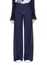 Main View - Click To Enlarge - MRZ - Contrast stitch virgin wool blend wide leg pants