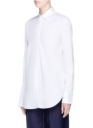 Front View - Click To Enlarge - MRZ - Pleated sleeve poplin shirt