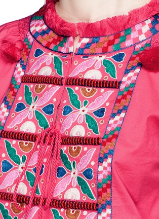 Detail View - Click To Enlarge - FIGUE - 'Lou Lou' tassel floral embroidered dress