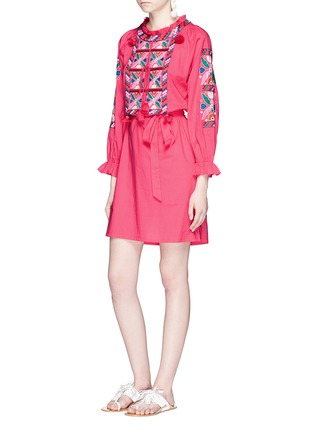 Figure View - Click To Enlarge - FIGUE - 'Lou Lou' tassel floral embroidered dress