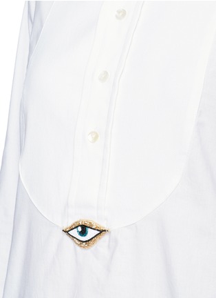 Detail View - Click To Enlarge - FIGUE - 'Evil Eye Tux' beaded patch cotton shirt