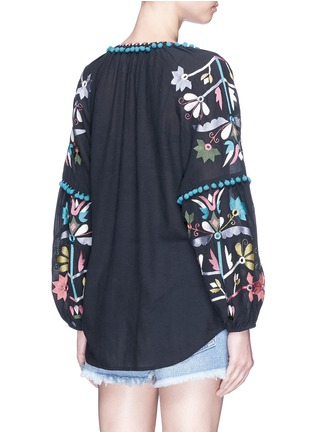 Back View - Click To Enlarge - FIGUE - 'Victoria' pompom floral embroidered tunic