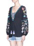 Front View - Click To Enlarge - FIGUE - 'Victoria' pompom floral embroidered tunic