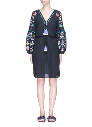 Main View - Click To Enlarge - FIGUE - 'Victoria' pompom floral embroidered dress