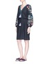 Figure View - Click To Enlarge - FIGUE - 'Victoria' pompom floral embroidered dress