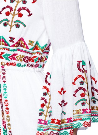 Detail View - Click To Enlarge - FIGUE - 'Minette' floral and ethnic stripe embroidered dress