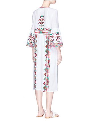 Back View - Click To Enlarge - FIGUE - 'Minette' floral and ethnic stripe embroidered dress