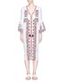 Main View - Click To Enlarge - FIGUE - 'Minette' floral and ethnic stripe embroidered dress