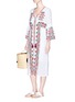 Figure View - Click To Enlarge - FIGUE - 'Minette' floral and ethnic stripe embroidered dress